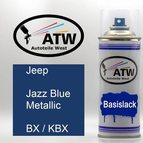 Jeep, Jazz Blue Metallic, BX / KBX: 400ml Sprühdose, von ATW Autoteile West.